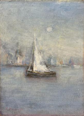 Quadro di R.  Biagiotti  Vele - olio tavola 